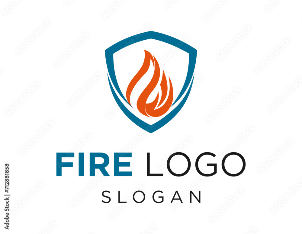 Aufkleber the logo design is about fire and was created using the corel draw 2018 application with a white bac