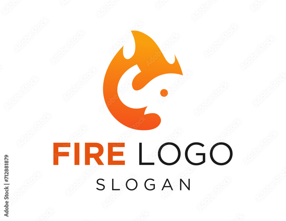 Aufkleber the logo design is about fire and was created using the corel draw 2018 application with a white bac