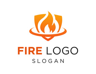 The logo design is about Fire and was created using the Corel Draw 2018 application with a white background.