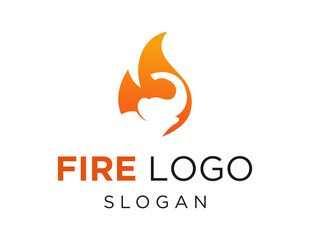 The logo design is about Fire and was created using the Corel Draw 2018 application with a white background.