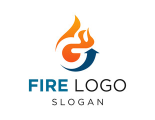 The logo design is about Fire and was created using the Corel Draw 2018 application with a white background.