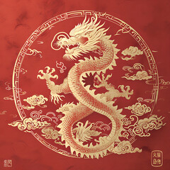 chinese new year golden dragon, lunar of the year