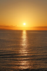 海上の光の道　桂浜　冬　（高知県　高知市　竜王岬展望台より）