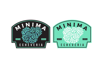 minima succulents and echeveria badge emblem logo design for plant shop and lover business
