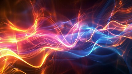 Intersecting waves of light and sound creating a mesmerizing, high-definition abstract background, pulsating with an aura of elegance and energy.
