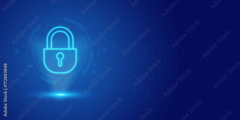 Aufkleber futuristic blue shield ethics and security abstract technology background. artificial intelligence d