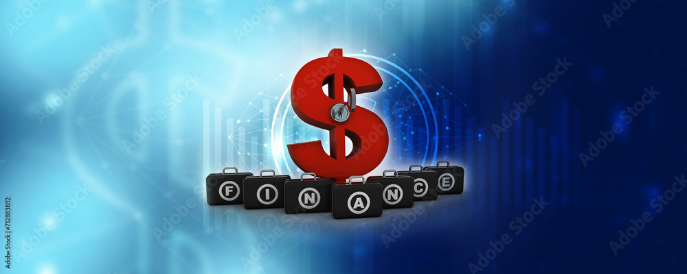 Poster 3d rendering insert key dollar symbol