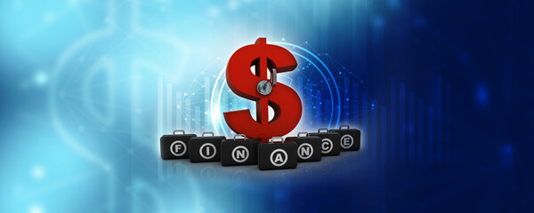 3d rendering insert key Dollar symbol 