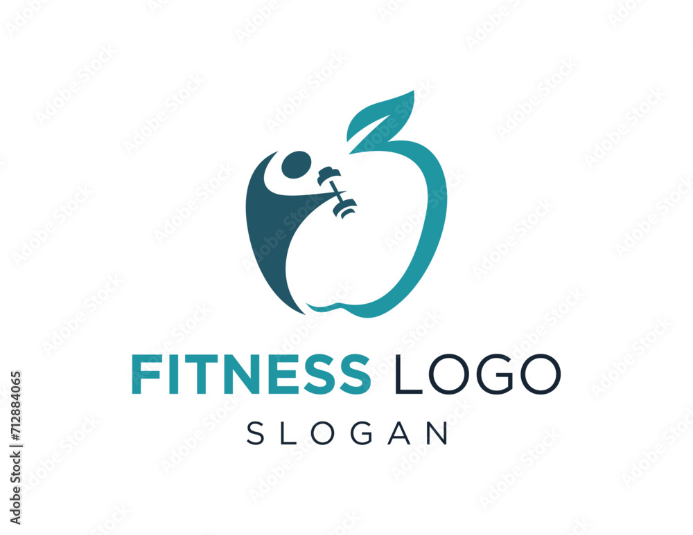 Poster the logo design is about fitness and was created using the corel draw 2018 application with a white 