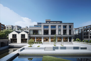 Fototapeta premium Beyond Tradition: The Landscape of Modern Architecture. generative AI.