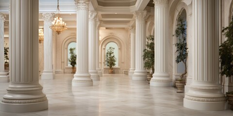 Fototapeta premium Timeless indoor design featuring pillars