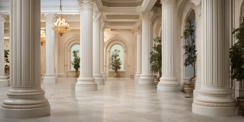 Fotobehang Timeless indoor design featuring pillars © Sona