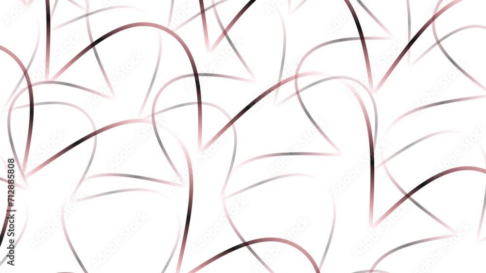 Poster artistic heart line borders loop motion on white background.