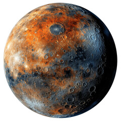 Mercury Planet Concept Isolated on Transparent or White Background, PNG