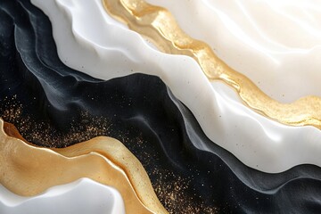 Fototapeta premium Abstract luxury minimalist gradient wallpaper pattern texture in pantone white, black and gold.
