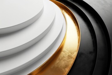 Abstract luxury minimalist gradient wallpaper pattern texture in pantone white, black and gold.