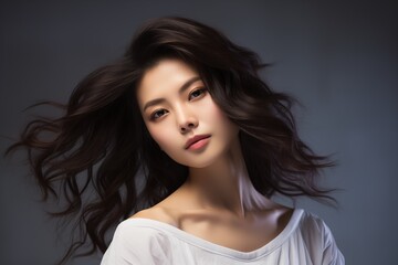 Naklejka premium Illustration of a fashion portrait, AI Generated