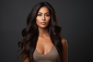 Naklejka premium Illustration of a fashion portrait, AI Generated