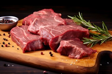 raw beef steak with vegetables morceaux de boeuf