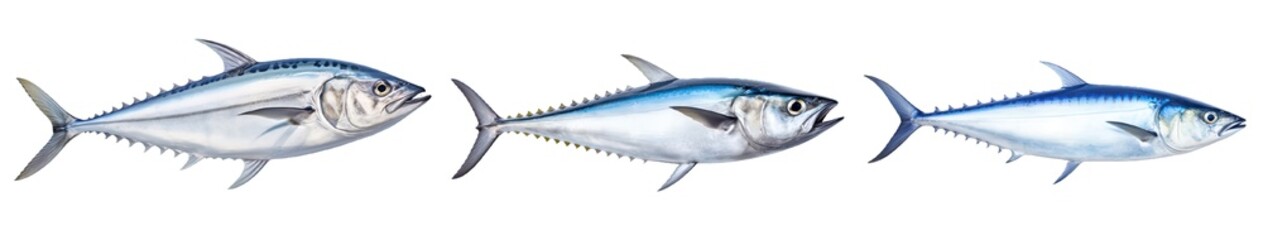 Collection of PNG. Fish Atlantic bonito isolated on a transparent background.