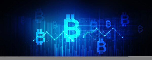 2d illustration bitcoin sign currency