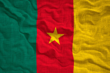 National flag  of Cameroon. Background  with flag  of Cameroon