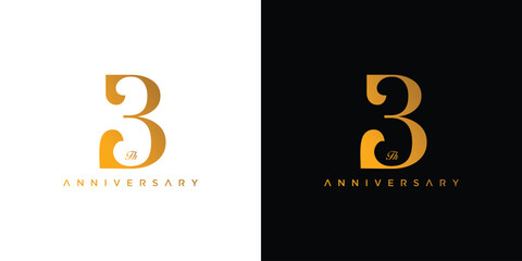 Modern and elegant number 3 logo design