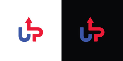 Unique and colorful Up logo design - obrazy, fototapety, plakaty