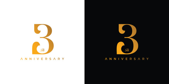 Modern and elegant number 3 logo design
