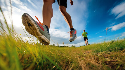 ランニング・ジョギング・運動・ワークアウトしている脚のアップ
