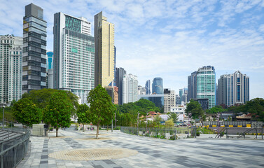 Fototapeta na wymiar Commercial buildings with empty floors at Kuala Lumpur, Malaysia