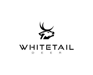 whitetail deer head logo design