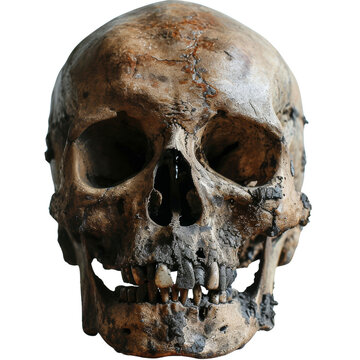 Skull Isolated on Transparent or White Background, PNG