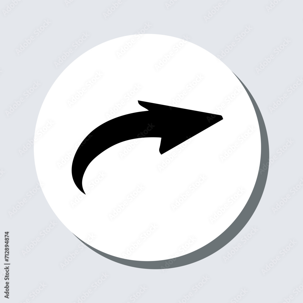 Poster curved arrow icon vector. arrow pointer sign symbol in trendy flat style. arrow right vector icon il