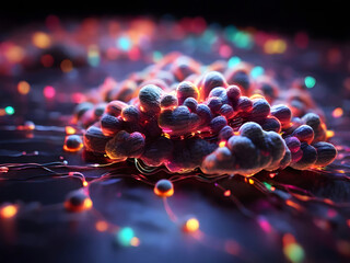 abstract colorful particle lighting