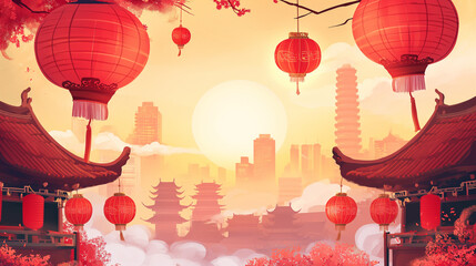 Obraz premium Happy new year Chinese background