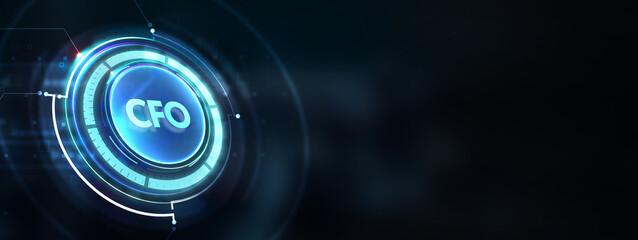 CFO - digital technology concept. Business, Technology, Internet and network concept. 3d illustration