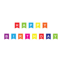 happy birthday banner bunting flag icon vector