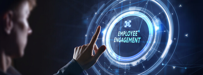 Employee engagement and team motivation. Business, Technology, Internet and network concept. 3d...
