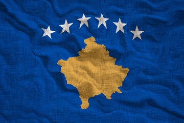 National flag of Kosovo. Background  with flag  of Kosovo
