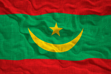 National flag of Mauritania. Background  with flag of Mauritania