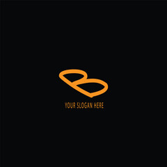 b text logo design with different color or style