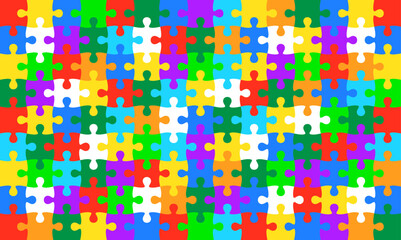 Colorful jigsaw puzzle background stock vector.