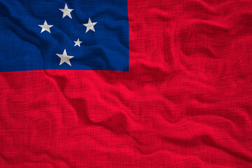 National flag of Samoa. Background  with flag of Samoa.