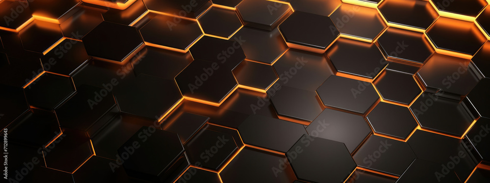 Aufkleber tech shape digital modern abstract honeycomb wallpaper futuristic pattern design background concept 