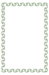 Green leaves decorated as border frame design concept isolated on white background - vector illustration
