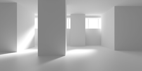 Empty Room. Abstract Futuristic Interior