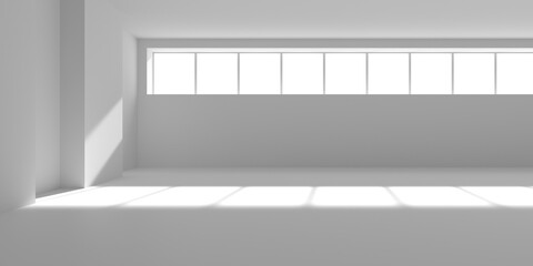 Minimalistic room space. White clean empty architecture interior