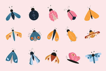 Simple and Unique Bugs Illustration Design Set