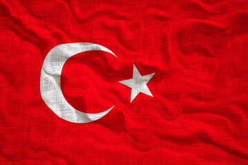 National Flag of Turkey. Background  with flag  of Turkey.